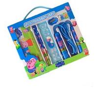 Set papeterie de 7pcs pour enfant coffret d'école avec trousse à crayon,gomme,corde à sauter (Peppa Pig)