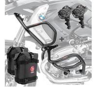 Set Pare Carter + Phare L2 Pour Bmw R 1200 Gs 08-12 Noir + K3