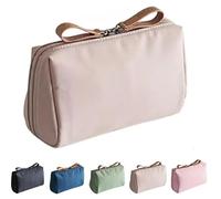Set Patient Makeup Bag, Set Patient Travel Makeup Bag, Multi-Compartment Toiletry Cosmetics Bag, Travel Makeup Pouch for Women, Set Patient Travel Makeup Pouch (Khaki)