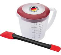 Set Pâtisserie à 2 Pièces,Gobelet Mélangeur avec Couvercle,""Helena"",1,4 L et Racloir à Pâte ""Duo"",plastique/silicone,Helena,Duo,Transparent/Rouge/Noir,310522E6