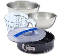 Set pâtisserie avec moule à manqué 26 cm, 2 bols à mixer, verre mesureur et spatule Zenker