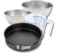 Set pâtisserie avec moule à manqué 30 cm, 2 bols à mixer, verre mesureur et spatule Zenker