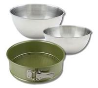 Set pâtisserie avec moule à manqué à charnière 24 cm, 2 bols à mixer et spatule Zenker