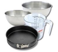 Set pâtisserie avec moule à manqué de 26 cm, 2 bols à mixer, verre mesureur et spatule Zenker