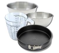 Set pâtisserie avec moule à manqué de 28 cm, 2 bols à mixer, verre mesureur et spatule Zenker