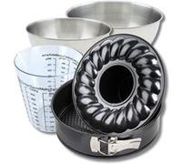Set pâtisserie avec moule à manqué et à savarin 28 cm, 2 bols à mixer, verre mesureur et spatule Zenker