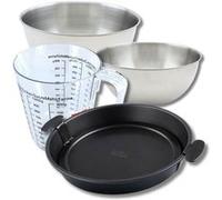Set pâtisserie avec moule à quiche Lorraine 28 cm, 2 bols à mixer, verre mesureur et spatule Zenker