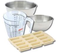 Set pâtisserie avec moule pour 12 barres de céréales, 2 bols à mixer, verre mesureur et spatule Zenker