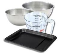 Set pâtisserie avec plaque de four extensible de 35-52 cm, 2 bols à mixer, verre mesureur et spatule Zenker