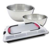 Set pâtisserie plaque de cuisson 42 x 29 cm avec couvercle, 2 bols à mixer et 1 spatule Zenker