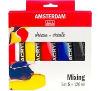 Royal Talens Amsterdam – Peinture acrylique Standard – 4 x 120 ml – Bleu, Jaune, Vert, Rouge