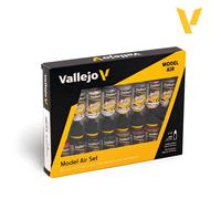 Set Peinture Vallejo 71181 Métalliques Model Air, 16 Couleurs Effets Métal, Roui