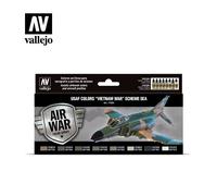 Set Peinture Vallejo 71204 Usaf Vietnam Sea, 8 Teintes Model Air Camouflage Avio