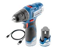Set Perceuse-Visseuse 12V DEDRA MAUS DED7310T01 - 32 Nm - Batterie Li-Ion 2 Ah et Câble USB-C - 2 Vitesses, Mandrin Auto-Serrant 10mm et Éclairage LED - Compacte et Ergonomique pour Bricolage