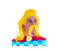 Set Perruque Et Moustache Assurancetourix - Jaune