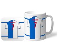 Set personnalisé "Back of Shirt" 11oz Mug & Coaster pour les supporters de Blackburn Rovers FC, sous licence officielle, avec les couleurs du club, idéal pour les fans de Blackburn Rovers