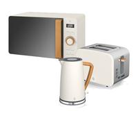 Set petit-déjeuner bouilloire grille-pain micro-ondes 20L Nordic Blanc, SWAN, STRP1060WHTNEU, 2200, Blanc Blanc G