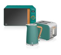 Swan Set petit-déjeuner Nordic – bouilloire 1,7 L 2200 W, grille‑pain 2 tr., micro‑ondes 20 L, vert