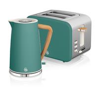 Set petit-déjeuner Bouilloire sans fil 1,7 L grille-pain 2 Nordic Blanc SWAN ST