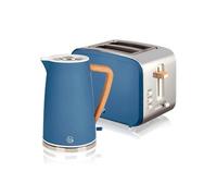 Set petit-déjeuner Bouilloire sans fil 1,7 L grille-pain 2 Nordic Bleu STP2090BLUNEU Bleu