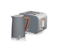 Set petit-déjeuner Bouilloire sans fil 1,7 L grille-pain 2 Nordic Gris STP2090GRYNEU Gris
