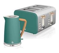 Set petit-déjeuner Bouilloire sans fil 1,7 L grille-pain 4 Nordic Vert, SWAN, STP2091GRENEU, , Vert Vert G
