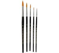 Creotime pinceaux noirs ronds 5 pcs (1-4-8-12-18) Noir G