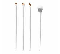 Set Pinceaux Maquillage Bois, 4 brosses yeux blanc mat | Manches ergonomiques bois, Pinceaux pour , Création looks variés, Pour les esthéticiennes