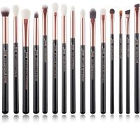 Set Pinceaux Maquillage Yeux 15 Pièces Pinceau Fard À Paupières Mélange Eyeliner Sourcils Cheveux Synthétiques Naturels Noir Rosegold T157