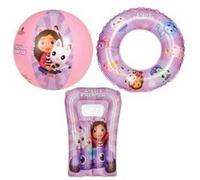 Set piscine Gabby Chat 3 pièces gonflable - Matelas, Bouée, Ballon de plage