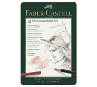 Set Pitt Monochrome Pro 12 Pièces Boite Métal Faber Castell Noir
