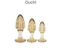Set plaisir anal 3 Plugs pailletés dorés en acrylique - OUCH