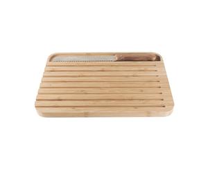 Set planche et couteau à pain intégré bambou Pebbly