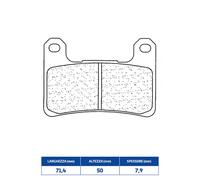Set Plaquette de Frein rakes 1133A3 + Kawasaki 400 Ninja ZX-4R 24/25