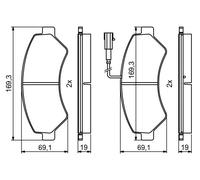 Set plaquette de frein, Frein à disque Axial avant pour CITROËN FIAT OPEL-PEUGEO