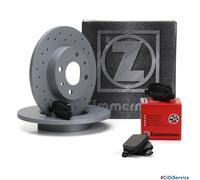 Set Plaquettes Et Disques Forés Arrière 240mm ZIMMERMANN Abarth 500/595 1.4
