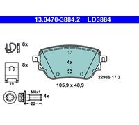 Set plaquettes frein, Frein à disque Axial arrière pour MERCEDES-BENZ LA
