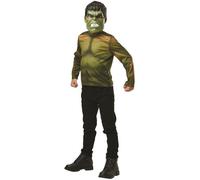 Rubies - AVENGERS officiel - Déguisement pour Enfant avec un Top Classique Imprimé Hulk + son Masque en Plastique - Taille Unique 5-8 ans - Super Héros Marvel