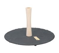 Set Plateau De Service Ardoise 30cm Pour Goûter Poignée En Bois Durable Alpina Noir