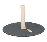 Set Plateau de Service Ardoise 30cm pour Goûter Poignée en Bois Durable Alpina Noir Noir