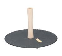 Set Plateau de Service Ardoise 30cm pour Goûter Poignée en Bois Durable Alpina Noir Noir