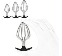 Set Plug Anal Métal S M L avec Base Silicone T - Lot de 3 Butt Plug Anal Dilatateur pour Adultes, Plug Anal Métal avec Pointe Métallique et Base Silicone pour Entraînement Anal (A)