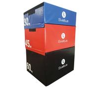 Sveltus Set plyobox en Mousse Plate-Forme de pliométrie Noir/Rouge/Bleu