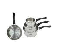 Set poêle 20 cm et 3 casseroles 12 16 et 20 cm en inox Fackelmann Geneva