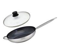 Set Poêle 32 cm céramique sans PFAS et couvercle Profi Therm Platinum Elo Transparent,Noir,Gris