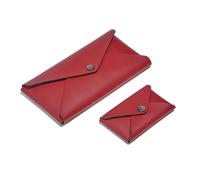 Set Porte-carte de Visite + Trousse à Stylos Cuir Rouge Ferrari - Ètui à Crayon