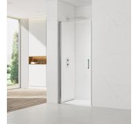 Set Porte de douche 80x196 cm transparente + Profilé pour paroi de douche + Poignée pour porte de douche (SATFUD80NIKA)