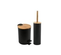 Set Poubelle à pédale 3L & Brosse Wc ADONIS Noir Spirella