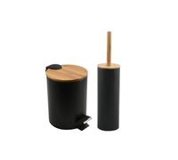 Set Poubelle à pédale 5L & Brosse Wc ADONIS Noir Mat Spirella