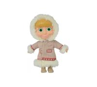 Set Poupee Masha Manteau Hivers 21 Cm + 1 Carte Animaux - Poupée Corps Souple - Licence Masha Et Michka - Jouet Enfant